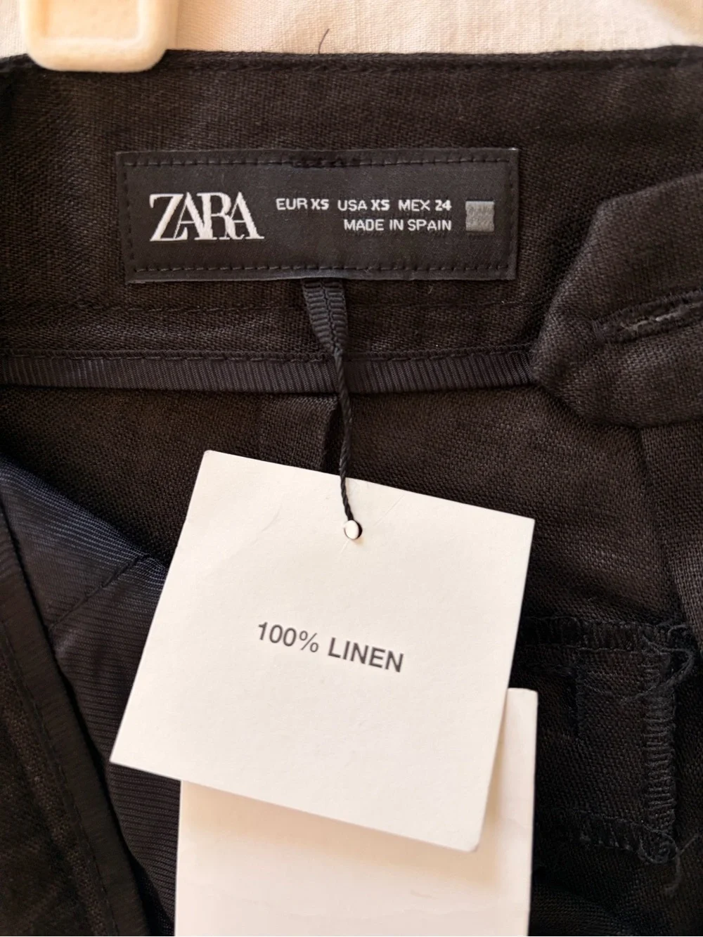 ZARA 100% Linen Black Trousers